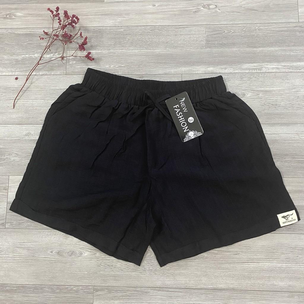 Quần Short Nữ Chất Đũi Mềm Mịn Mát Thấm Hút Mồ Hôi, Có Túi Chéo - Freesize