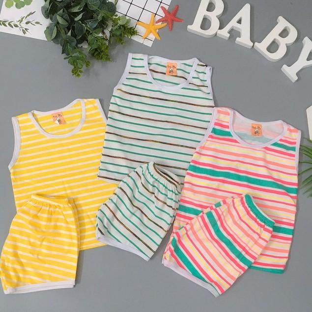 Đồ bộ ba lỗ bé trai chất thun cotton, mát, mịn ( màu ngẫu nhiên