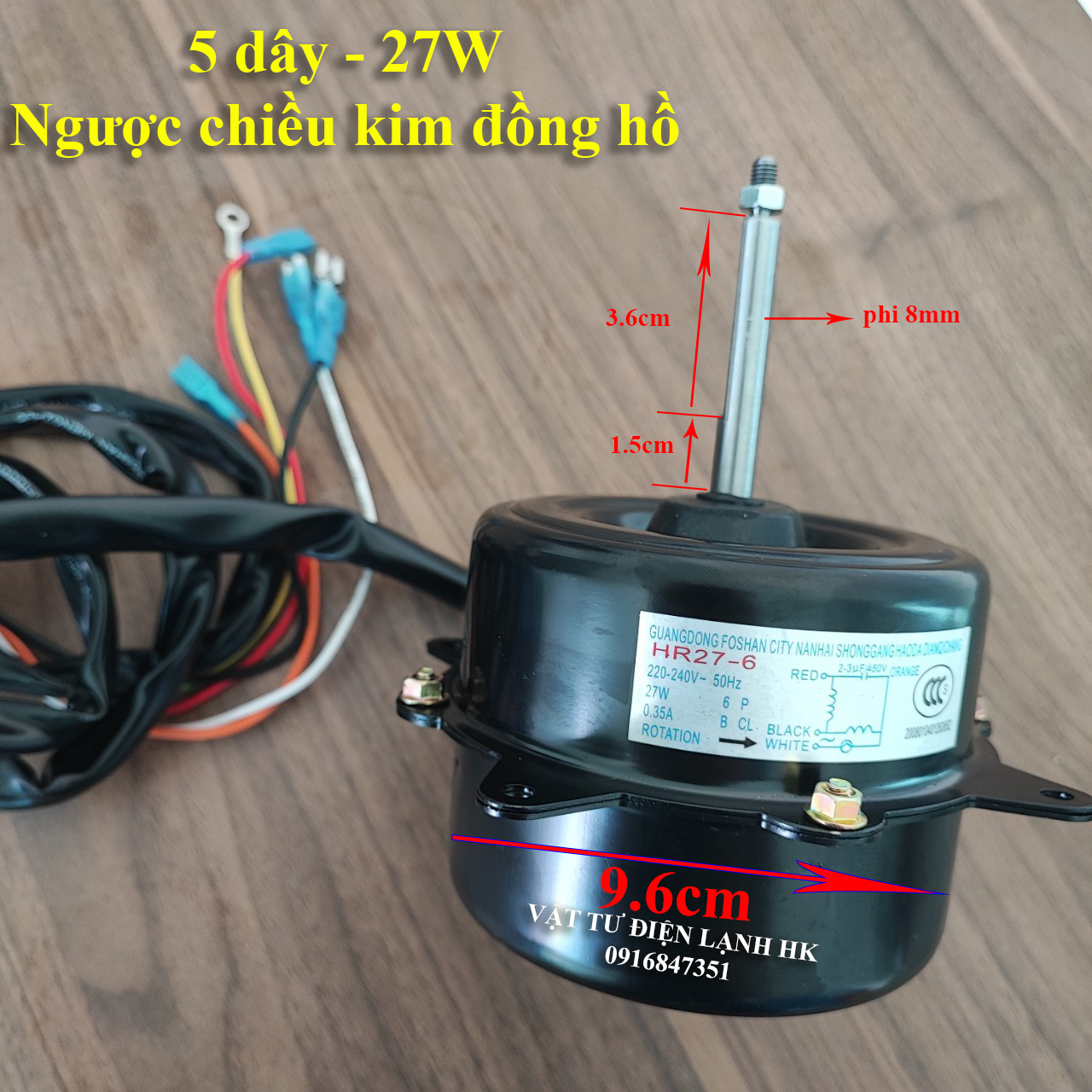 Motor động cơ quạt cục nóng 27W 36w 5 dây loại tốt