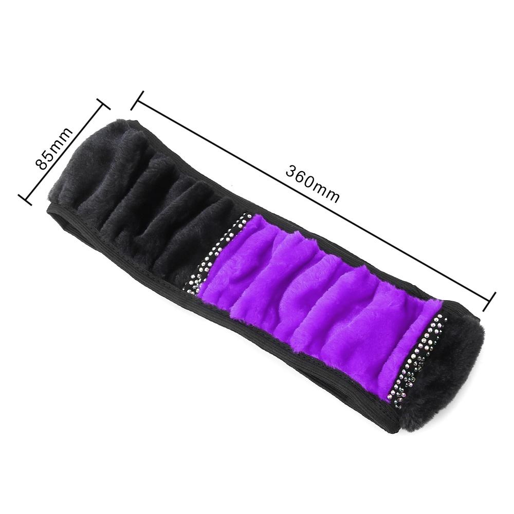 Vỏ Bọc Vô Lăng Xe Hơi Phủ Lông Đính Đá Giả Đường Kính 37-38cm