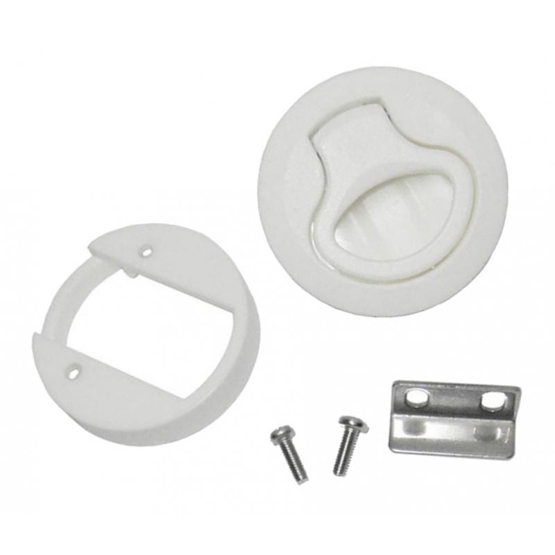 4x 2" Nylon Round Flush Pull Hatch Latch Latch for RV Marine Boat White