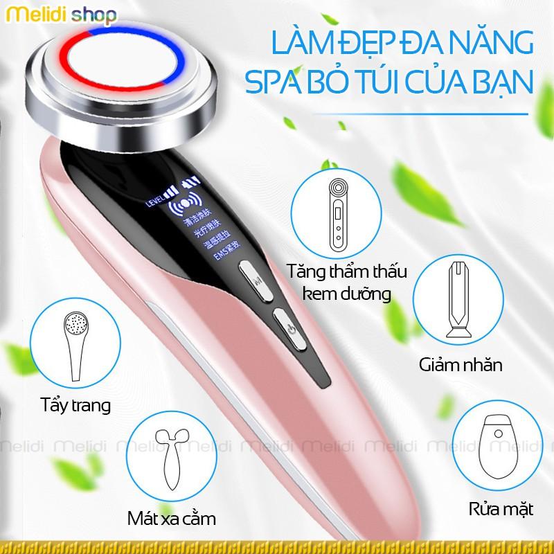 PINKi E2 - Máy Massage Mặt, Dụng Cụ Mát Xa Mặt, Nâng Cơ, Đẩy Dưỡng Chất, Cảm Ứng Rung Trên Da, Đèn ion Làm Nóng Cao Cấp