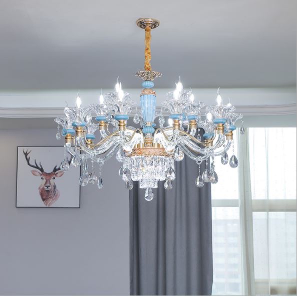 Đèn chùm FIONA hiện đại loại 15 tay trang trí nội thất sang trọng - kèm bóng LED .