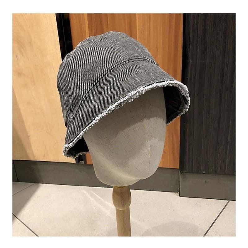 Nón bucket jean viền rách cực cool