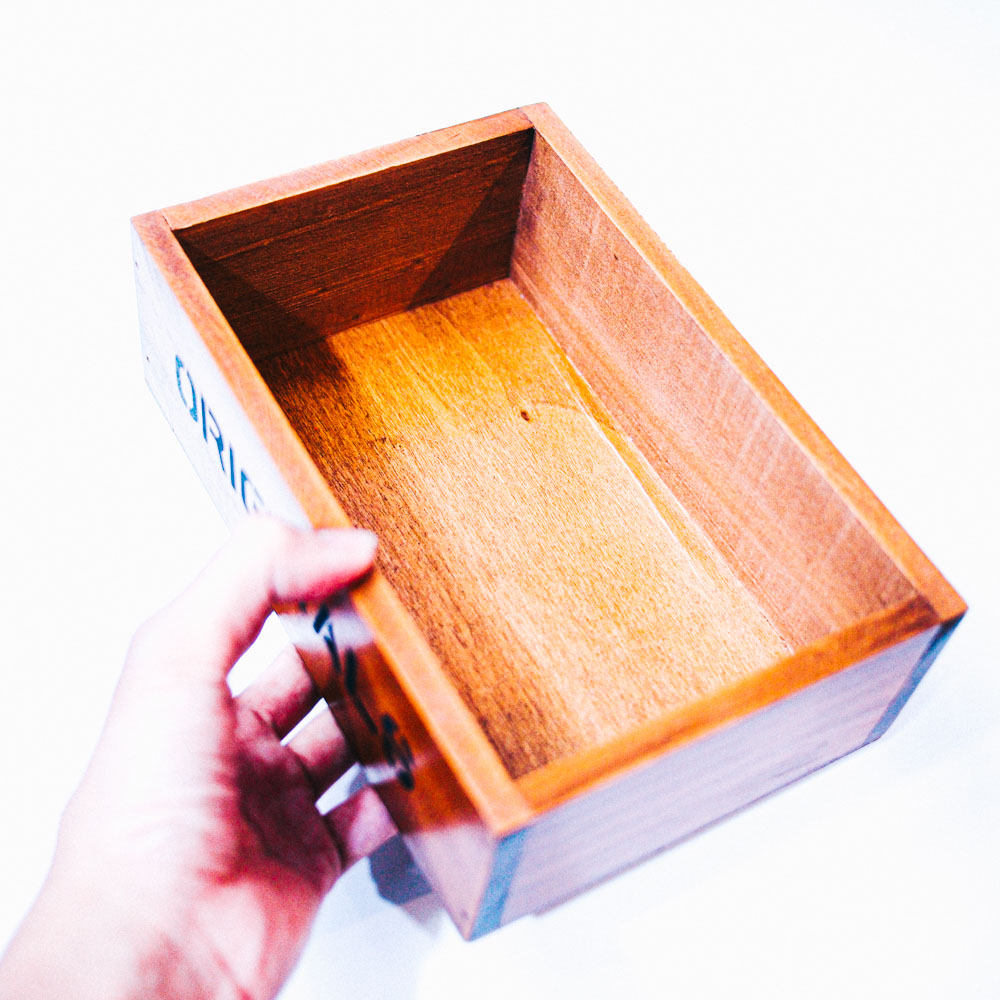 Hộp khay gỗ vintage 1 ngăn nhỏ 19x12.5x6cm