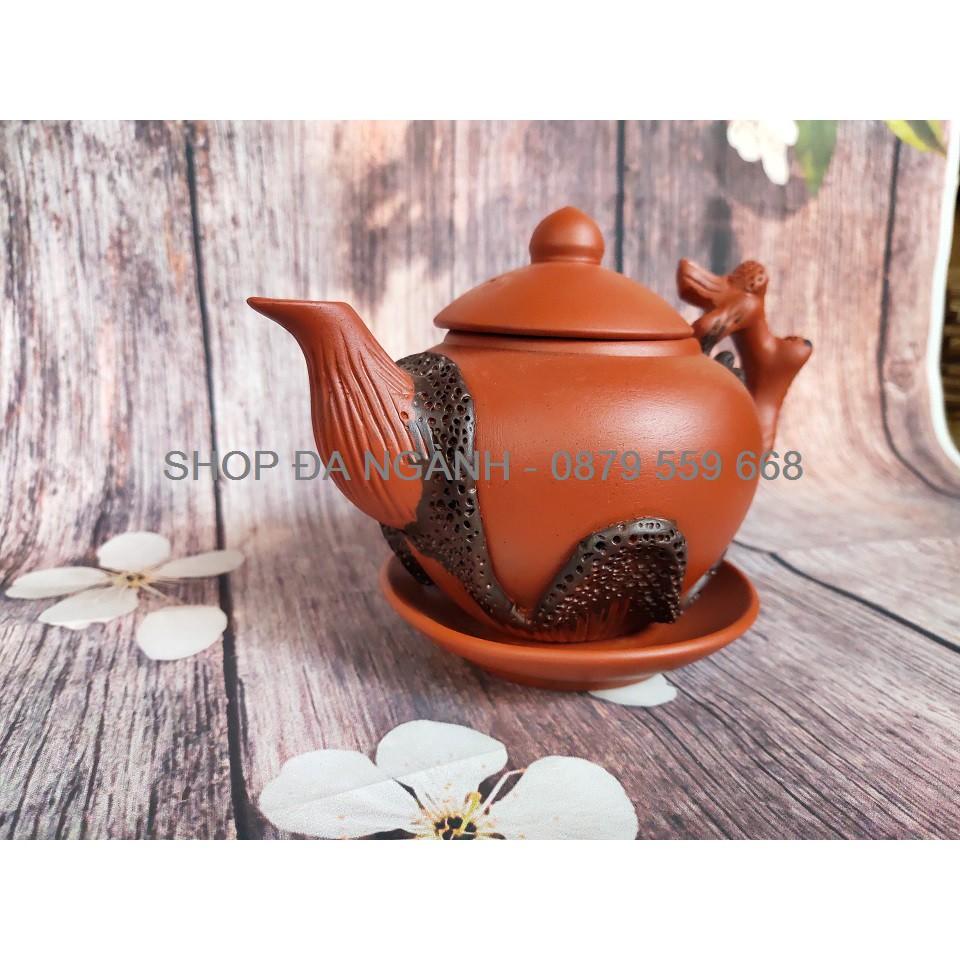 Ấm tử sa đắp nổi cực sang dung tích 500 ml