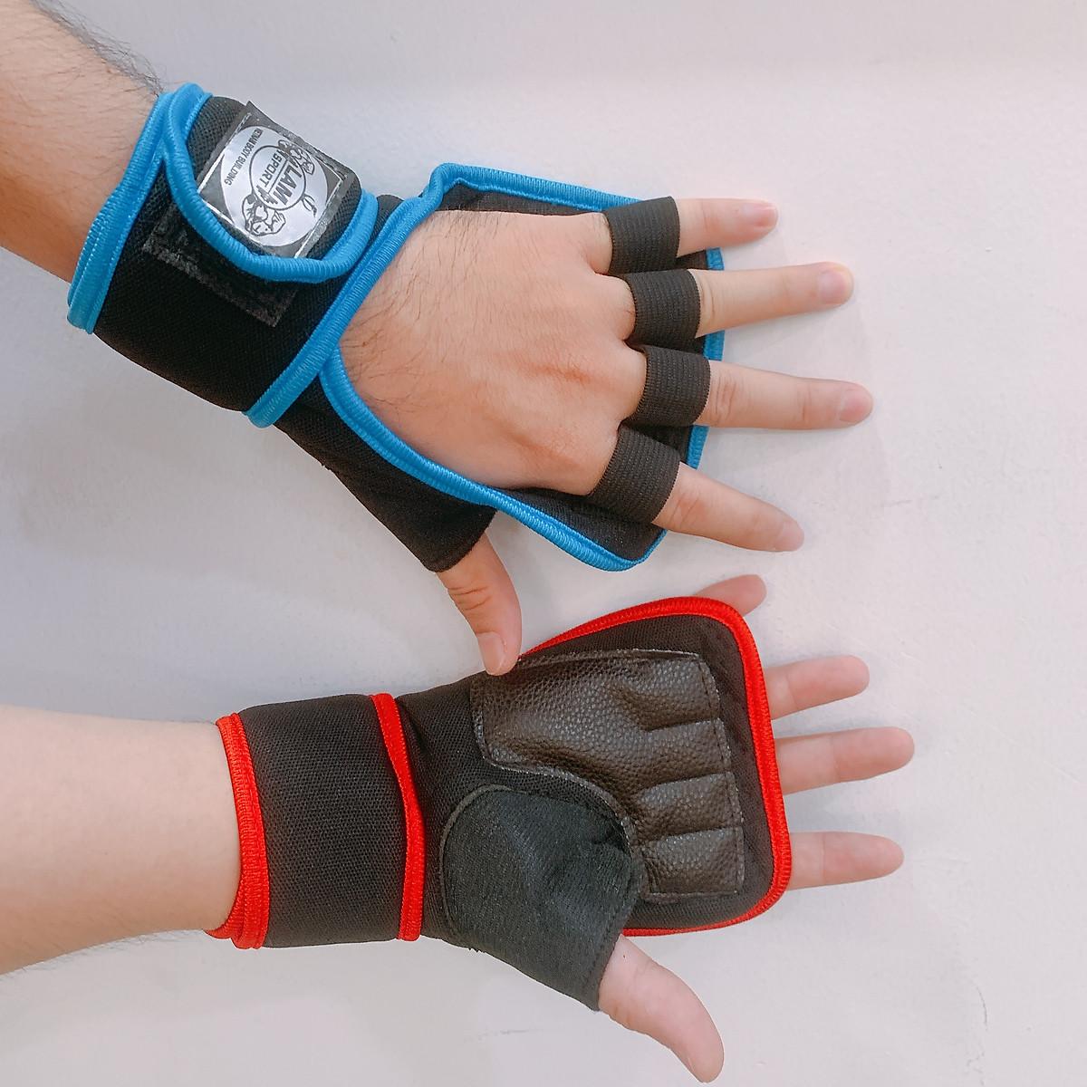 BAO TAY TẬP GYM, GĂNG TAY THỂ HÌNH - 1 CẶP - CÓ DÂY CUỘN CỔ TAY -