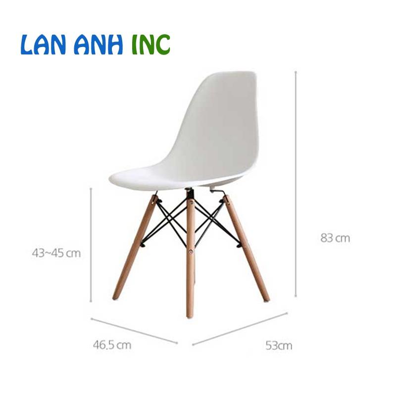 Ghế nhựa chân gỗ eames LAI128c