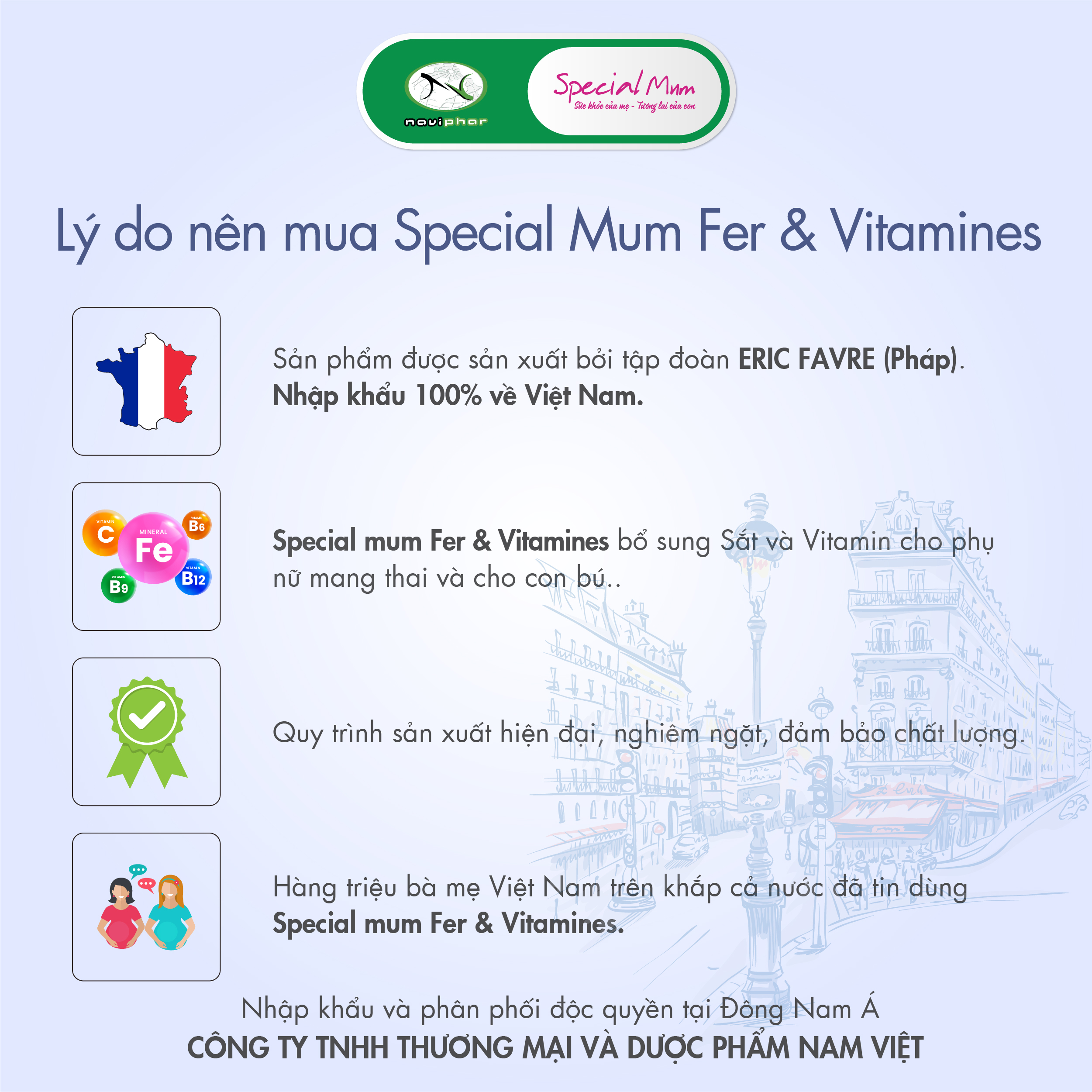 TPBVSK Special Mum Fer & Vitamines - Bổ sung sắt và vitamins cho phụ nữ mang thai cho con bú
