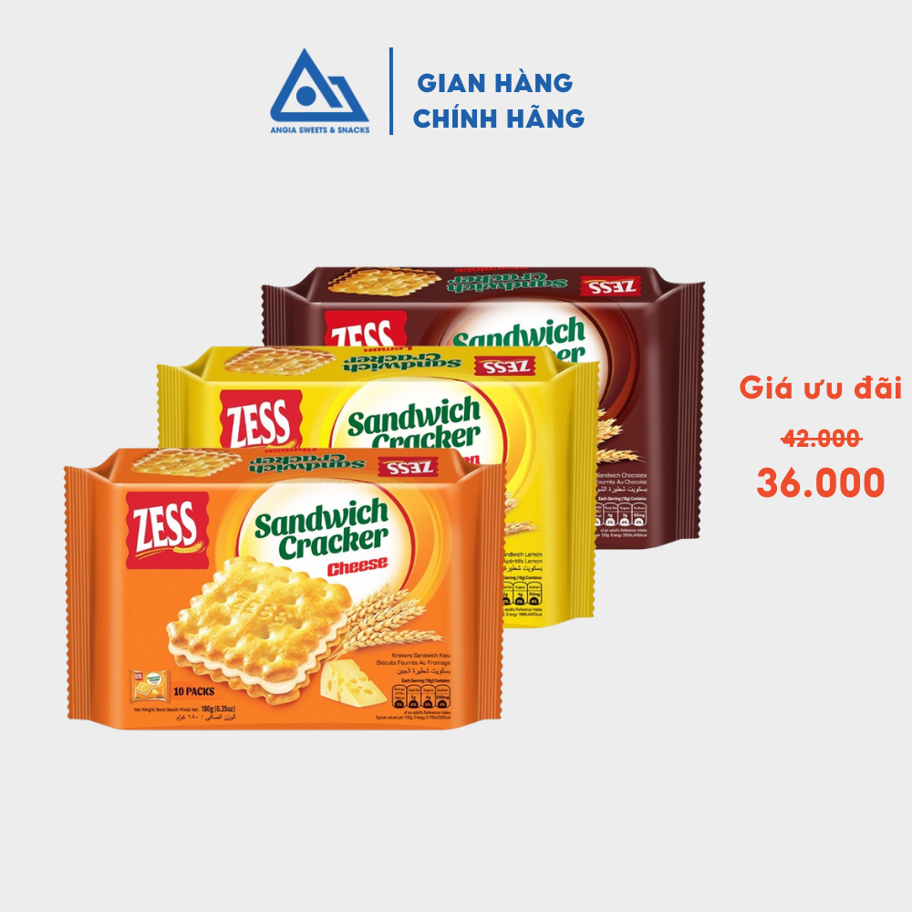 Bánh quy kem phô mai ăn vặt ZESS 180g An Gia Sweets &amp; Snacks