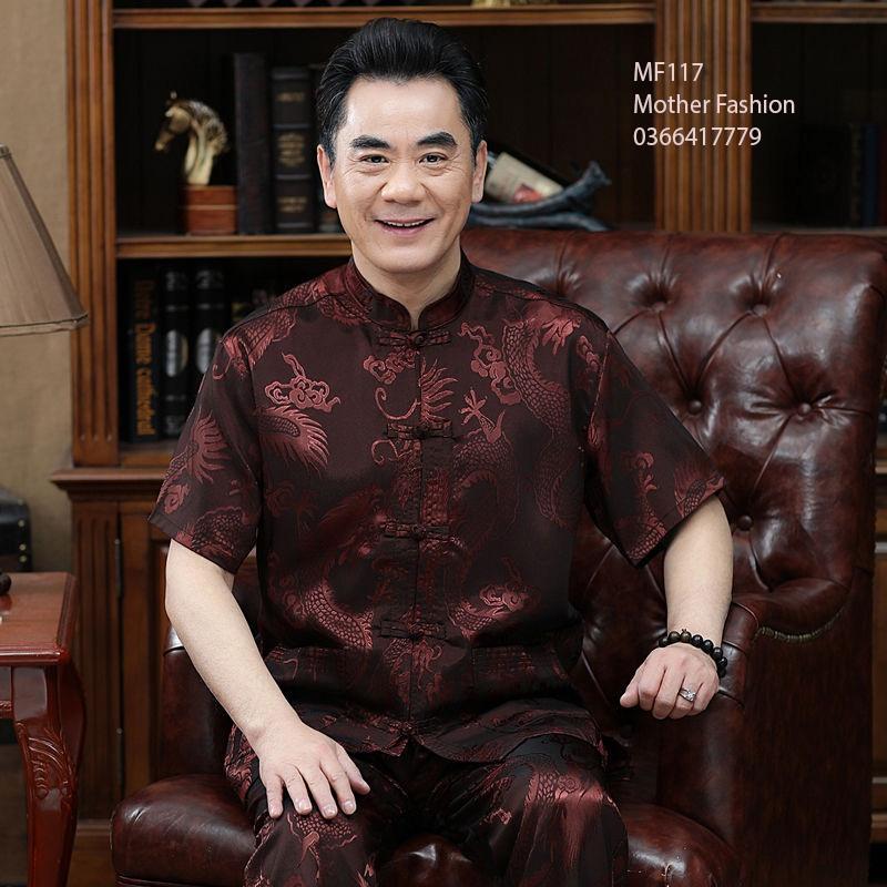 Bộ quần áo nam trung niên, quần áo cho ông già MF117