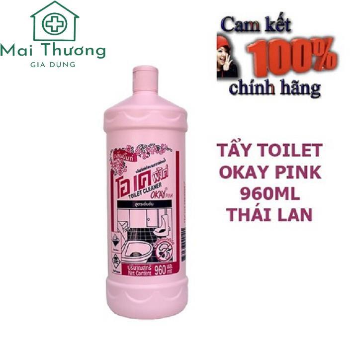 Nước Tẩy Rửa Bồn Cầu Okay Pink Toilet Cleaner Thái Lan 960ml Siêu Mạnh Chỉ Cần 1 Lần Tẩy