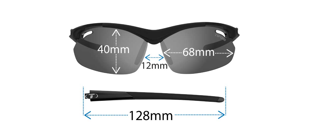 Kính thể thao chạy bộ TIFOSI TYRANT 2.0 RACE BLACK Tròng phân cực trượt nước Clarion Blue Polarized