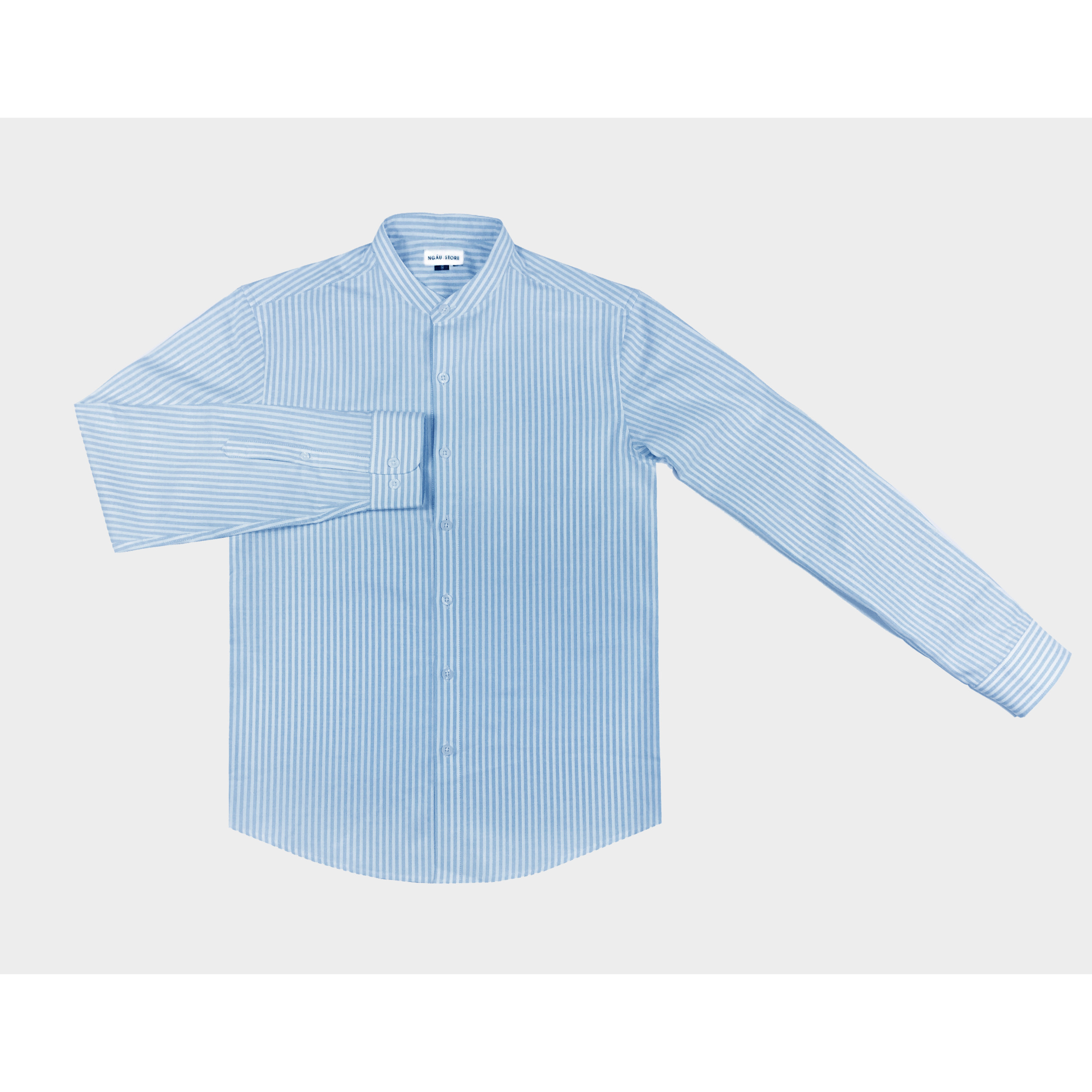 Áo sơ mi cổ trụ, cổ tàu kẻ sọc chất cotton mịn mát Stripped Collar Shirts