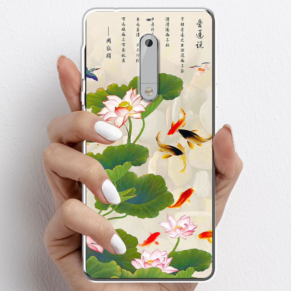 Ốp lưng cho Nokia 5 nhựa TPU mẫu Hoa sen cá