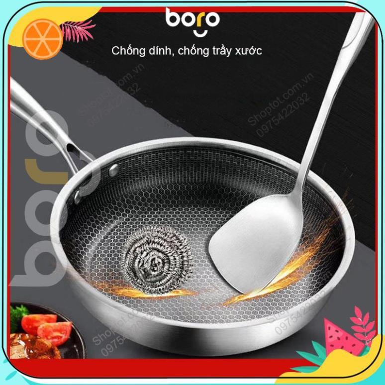 CHẢO CHỐNG DÍNH CHẢO VÂN TỔ ONG SÂU LÒNG INOX SIZE 32 CM HÀNG CAO CẤP