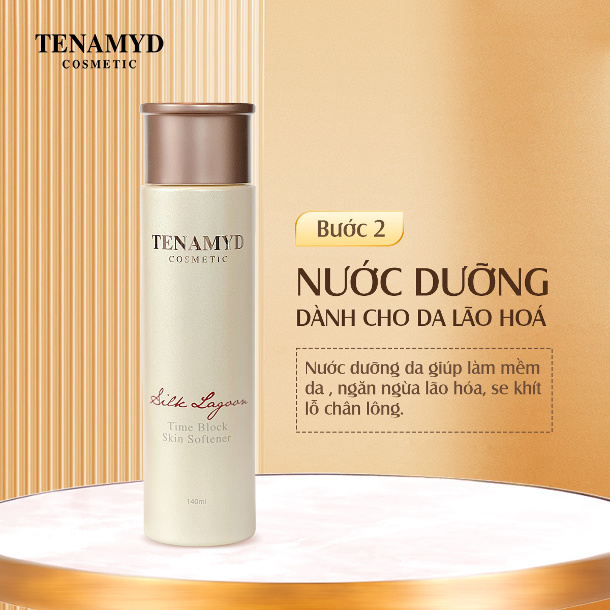 Nước dưỡng dành cho da lão hóa TENAMYD Silk Lagoon Time Block Skin Softener 140ml