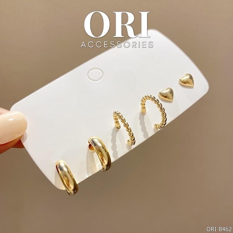 Set 3 Bông tai nữ nhiều kiểu độc đáo xinh xắn ORI ACCESSORIES SB01