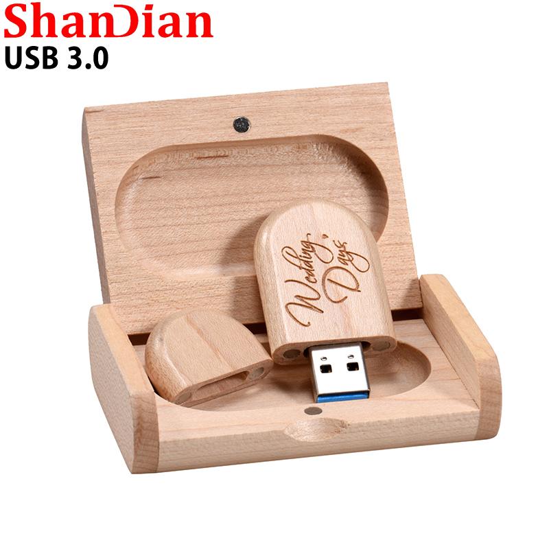 Shandian Walnut Wood USB 3.0 Flash Drive 4GB 8GB 16GB 32GB 64GB PEN DRIVE LOGO MIỄN PHÁ