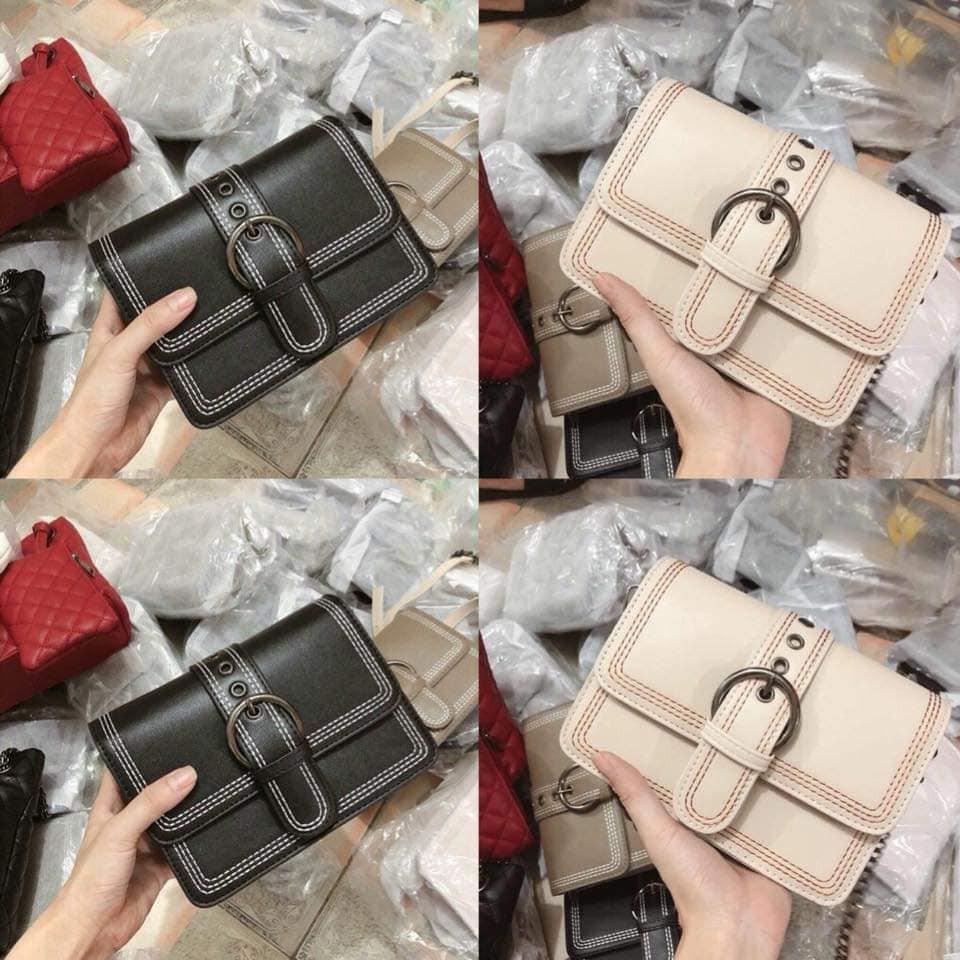 Túi khóa cài đen sữa