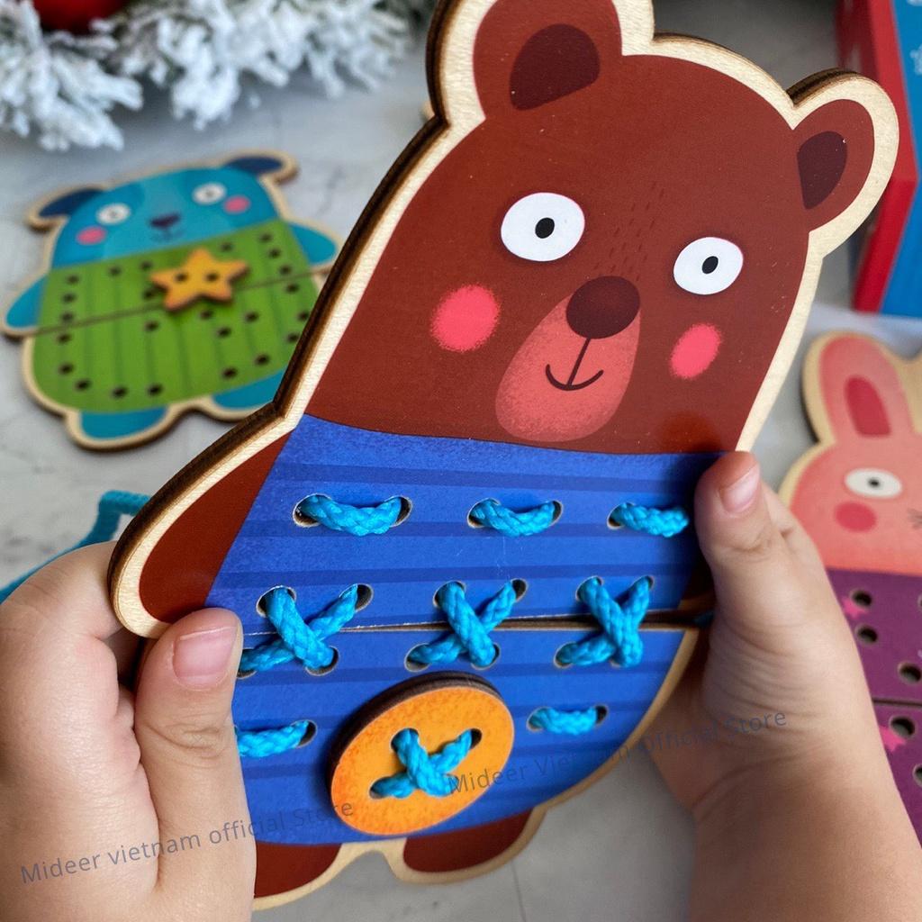 Đồ Chơi Montessories Nối Hình Động Vật Mideer Animal Threading Game