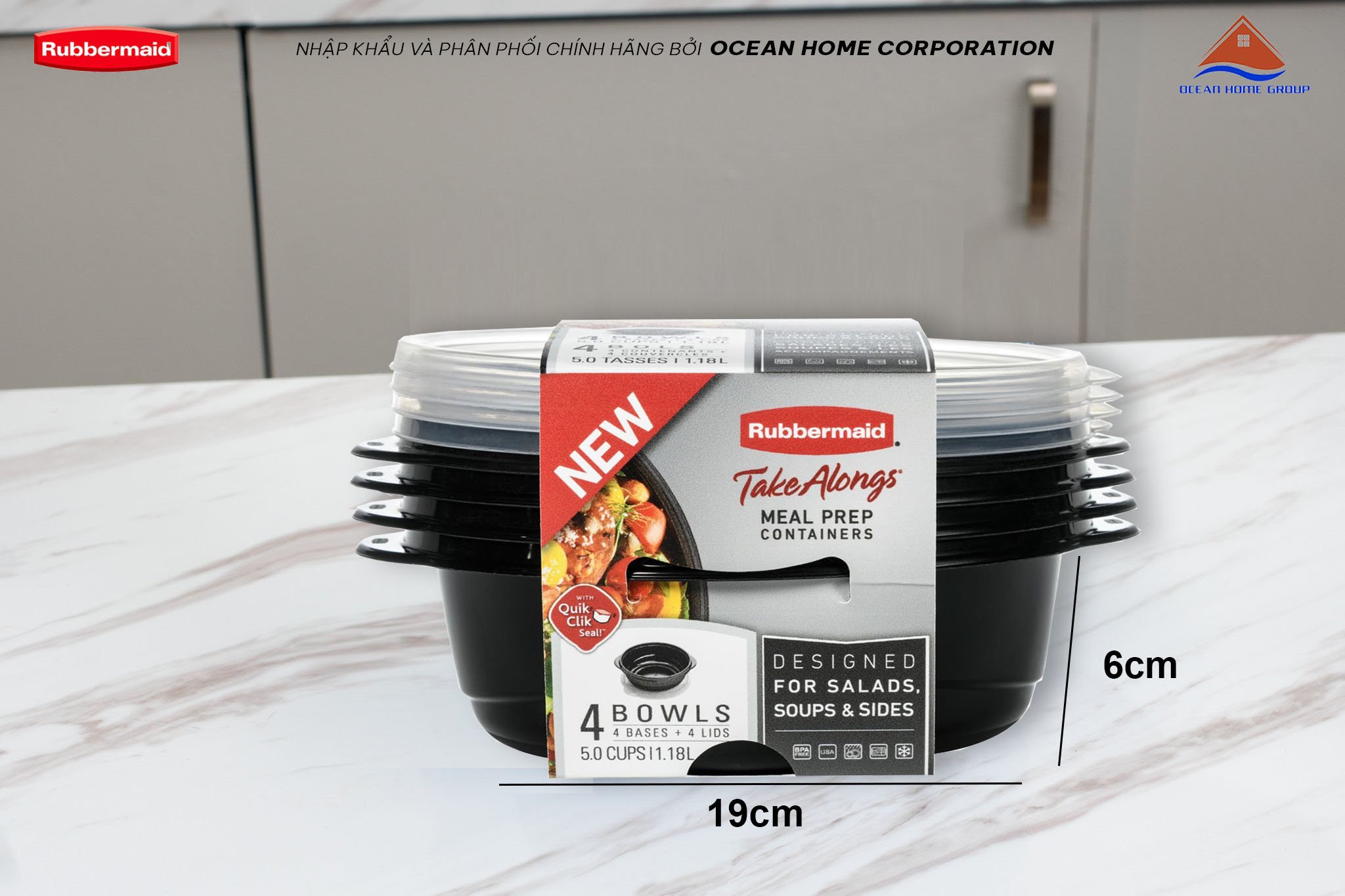 Bộ hộp đựng thực phẩm Take along nhựa nguyên sinh Rubbermaid USA