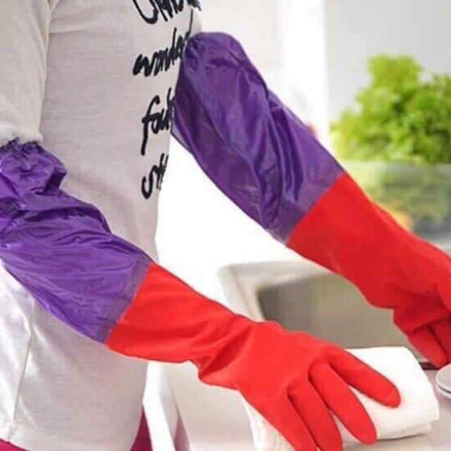 Găng tay rửa bát bằng cao su lót nỉ