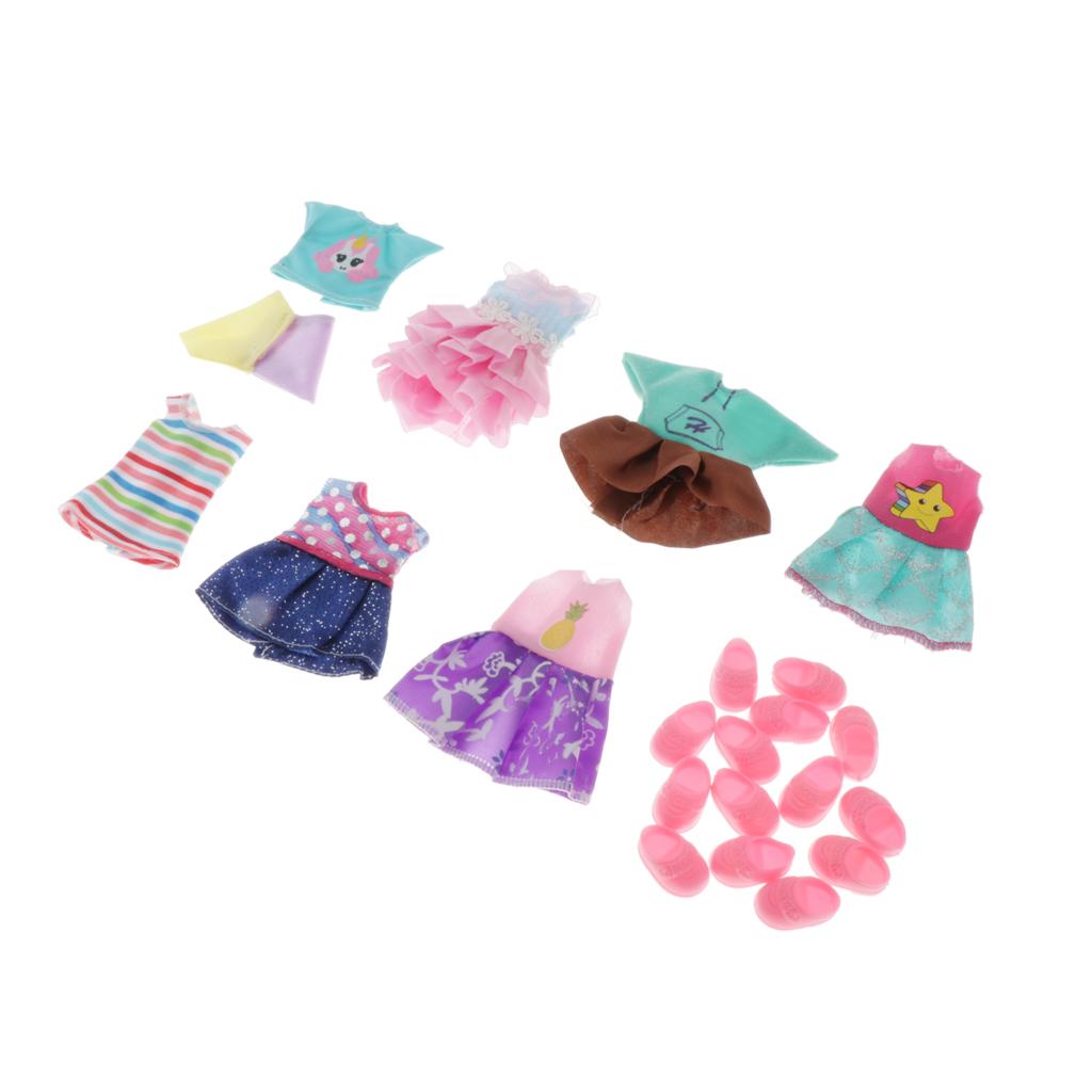 Bộ 7 Giả Playset Búp Bê Với Giày Cho 6 Inch Búp Bê-Dành Cho Bé Gái Giả Vờ Chơi Quà Tặng