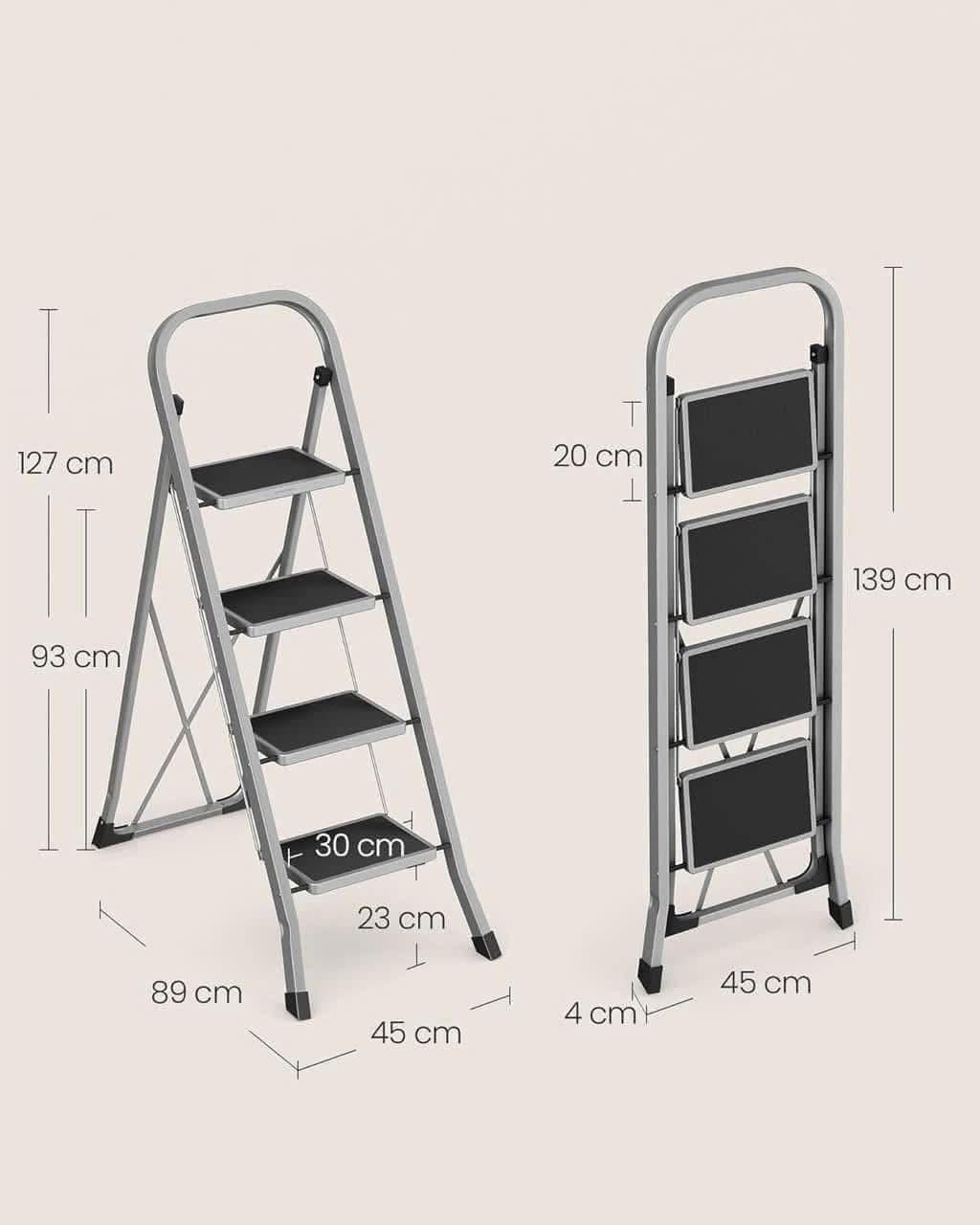 Thang Nhôm Gấp Gọn Songmics 4 Bậc Cao Cấp hàng chính hãng