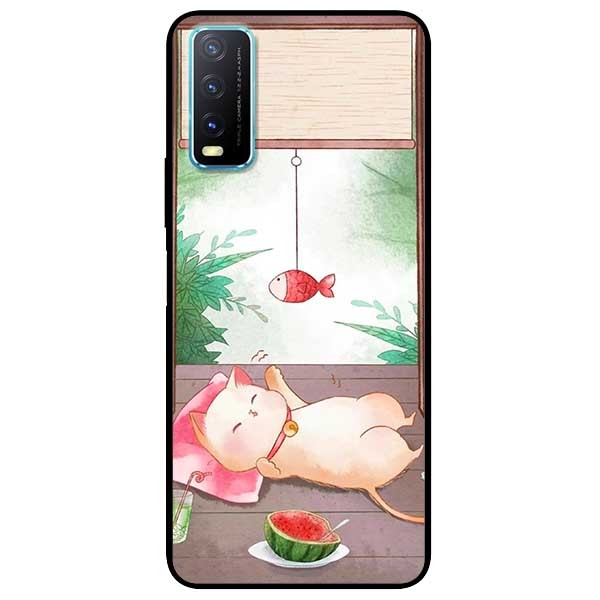 Ốp lưng dành cho Vivo Y20 - Y20s - Y12s mẫu Mèo Và Điện Thoại