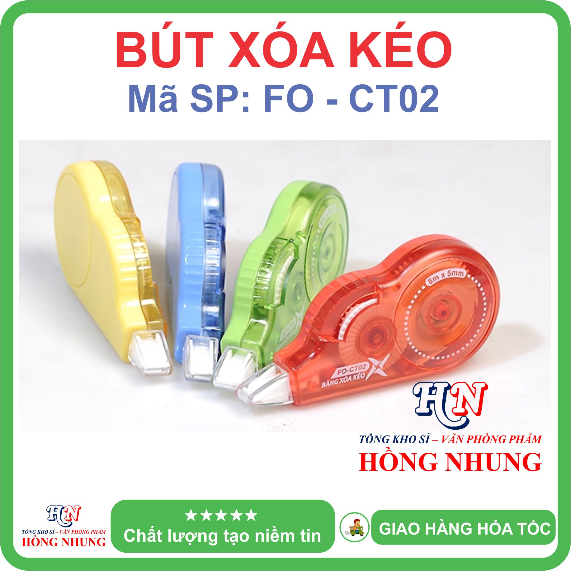 [SALE] Bút Xóa Kéo, Băng xóa kéo FO-CT02, Tiện lợi, An Toàn, Không Độc Hại, Kiểu Dáng Nhỏ Gọn.