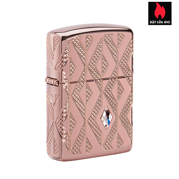 Zippo 49702 – Zippo Geometric Diamond Pattern Design Armor Rose Gold