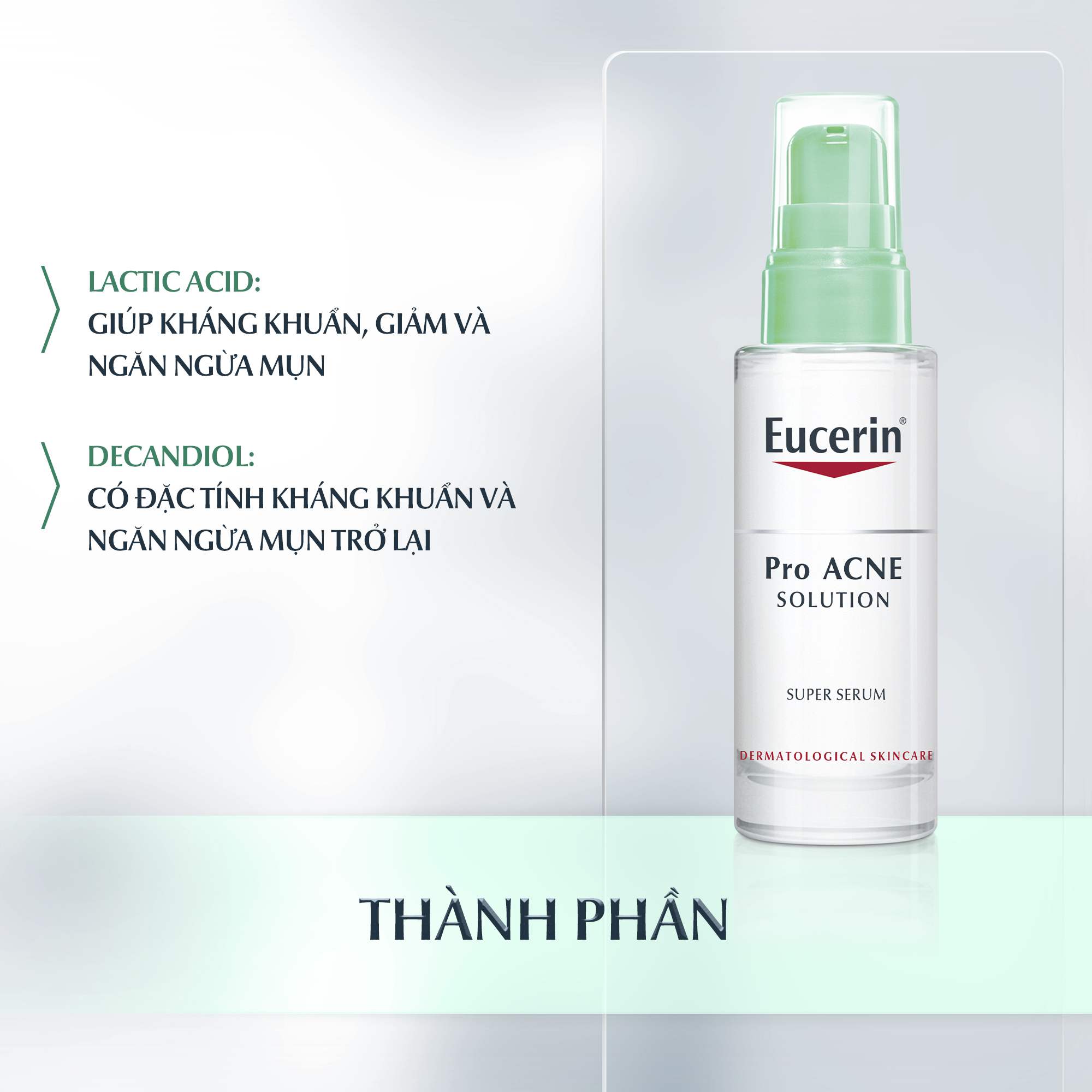 Bộ đôi làm sạch  Eucerin (Gel Rửa Mặt Eucerin Pro Acne Cleansing Gel 200ml + Tinh Chất Dưỡng Giảm Mụn, Mờ Sẹo Eucerin Pro Acne Super Serum 30ml)