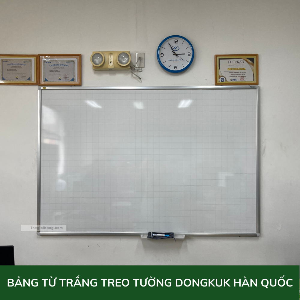 Bảng Từ Trắng Hàn Quốc Tân Hà - Bảng Viết Bút Lông Treo Tường - KT 100x120cm - Tặng Kèm Phụ Kiện