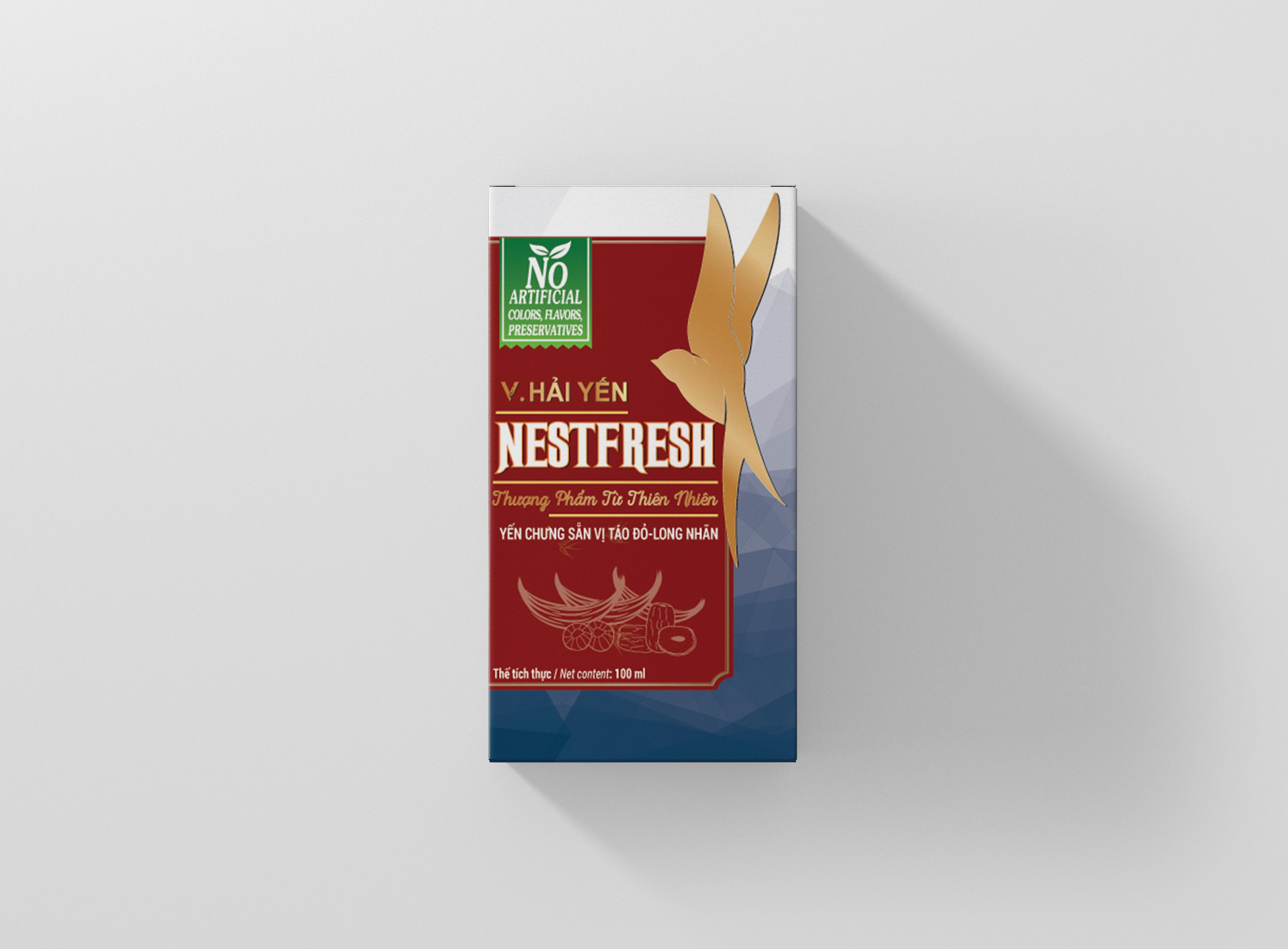 Combo 6 Hũ Yến Tươi Chưng Sẵn Nestfresh Vị Táo Đỏ - Long Nhãn 100ml