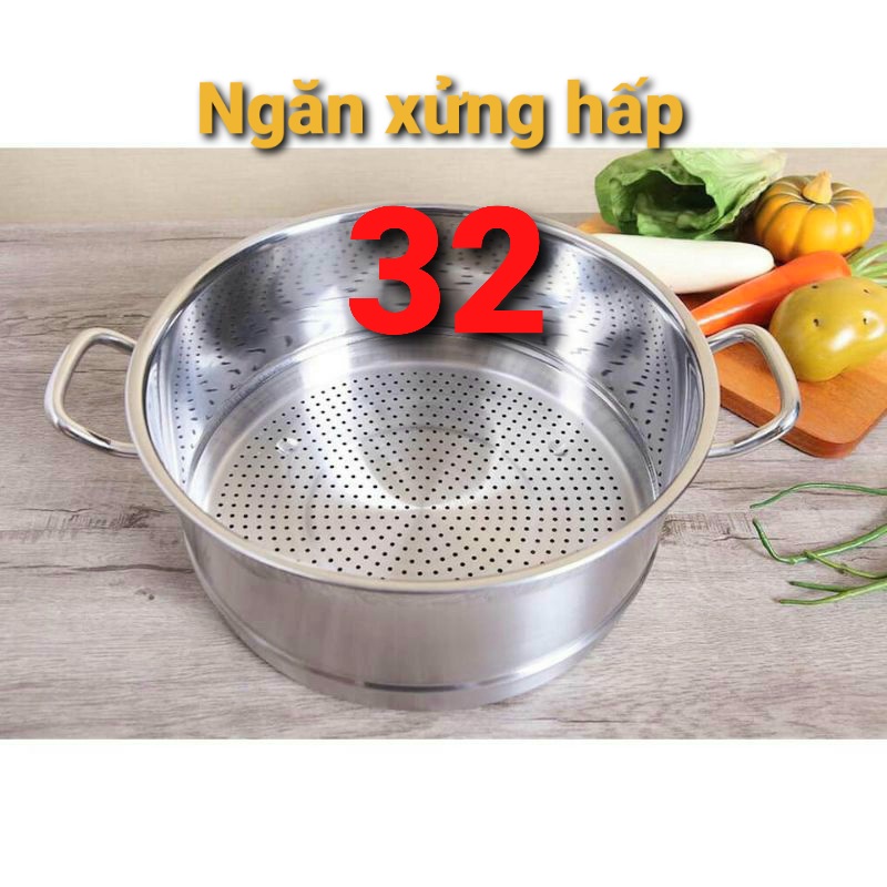 Ngăn xửng hấp inox size 32 ,ngăn inox đồ xôi hấp bánh bao ,ngăn chõ inox size 32