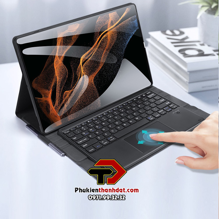 Bao da dành cho SamSung Galaxy Tab S7 FE, S8+ Plus, S7+ Plus kèm bàn phím bluetooth Dux Ducis có bàn di chuột TrackPad - Hàng nhập khẩu