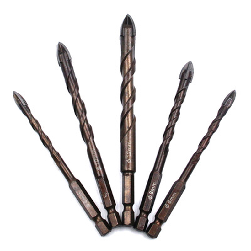 Mũi khoan đa năng khoan gốm sứ tường, 1 Bộ 5 món 6/6/8/10/12mm
