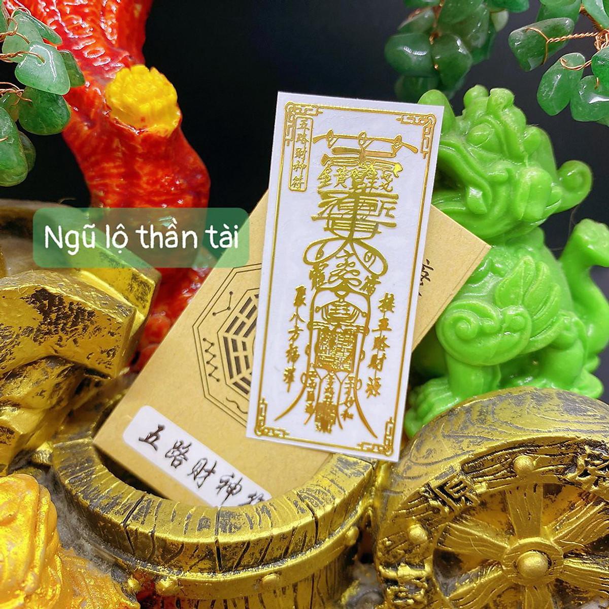 Linh Phù NGŨ LỘ THẦN TÀI chiêu tài may mắn , linh phù tài lộc linh phù dán điện thoại đẹp lung linh