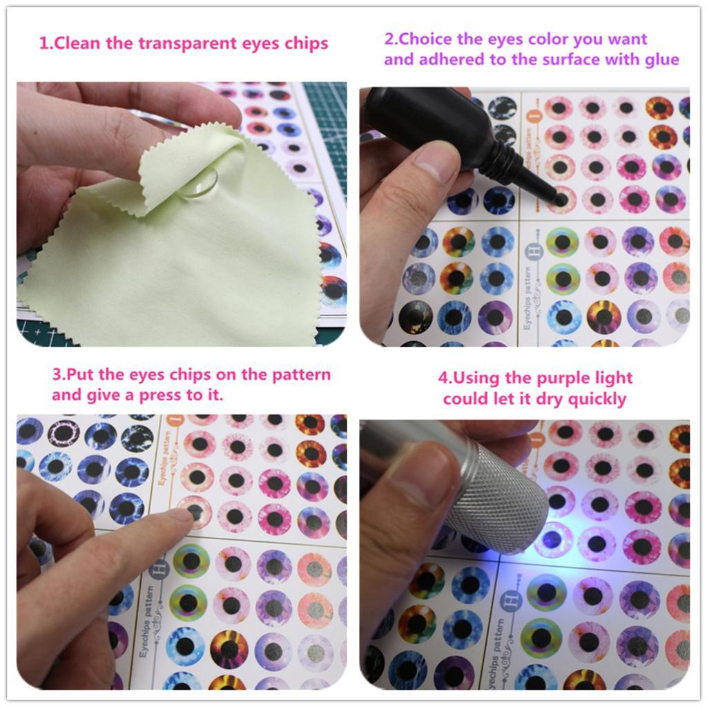 Doll Eyes &amp; Colorful Eyes Chips Pattern (J-R) for 12inch Blythe Dolls DIY Making Accs