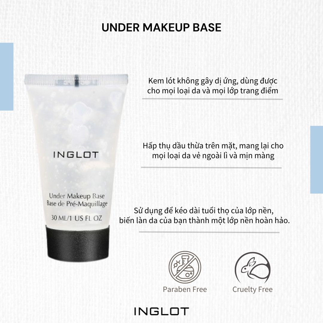 Kem lót kiềm dầu Face Under Makeup Base (30ml) INGLOT