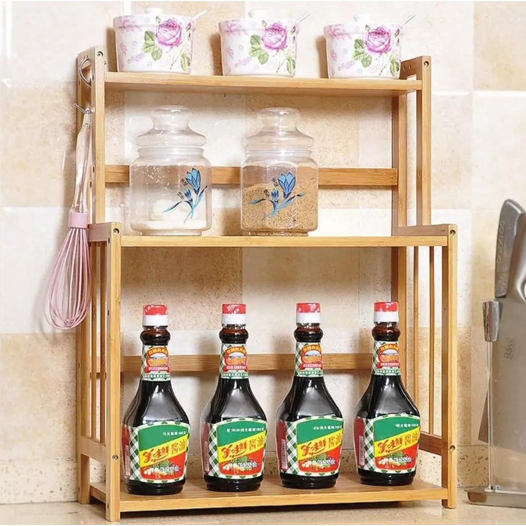 Kệ Đựng Gia Vị, Kệ Bếp, Mỹ Phẩm, Văn Phòng Phẩm Gỗ Thông Nhiều Tầng
