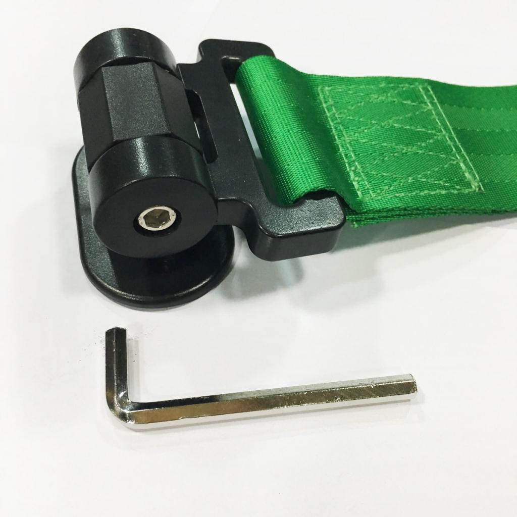 Universal Green Nylon Track Racing Style Tow Strap Stick for Front Bumper