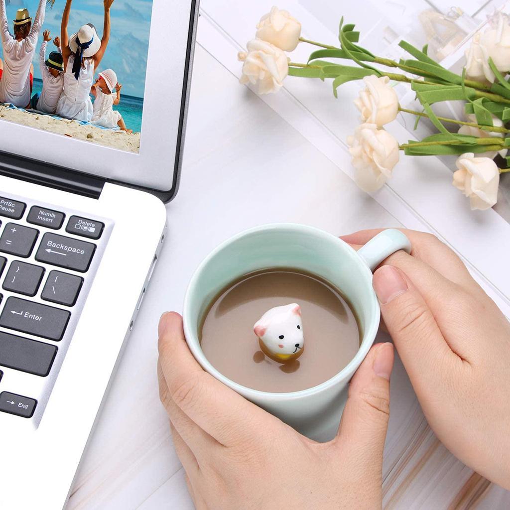 3 Pcs Coffee Mug Cute Animal Inside Ceramic Milk Cup Teacup Gifts for Women