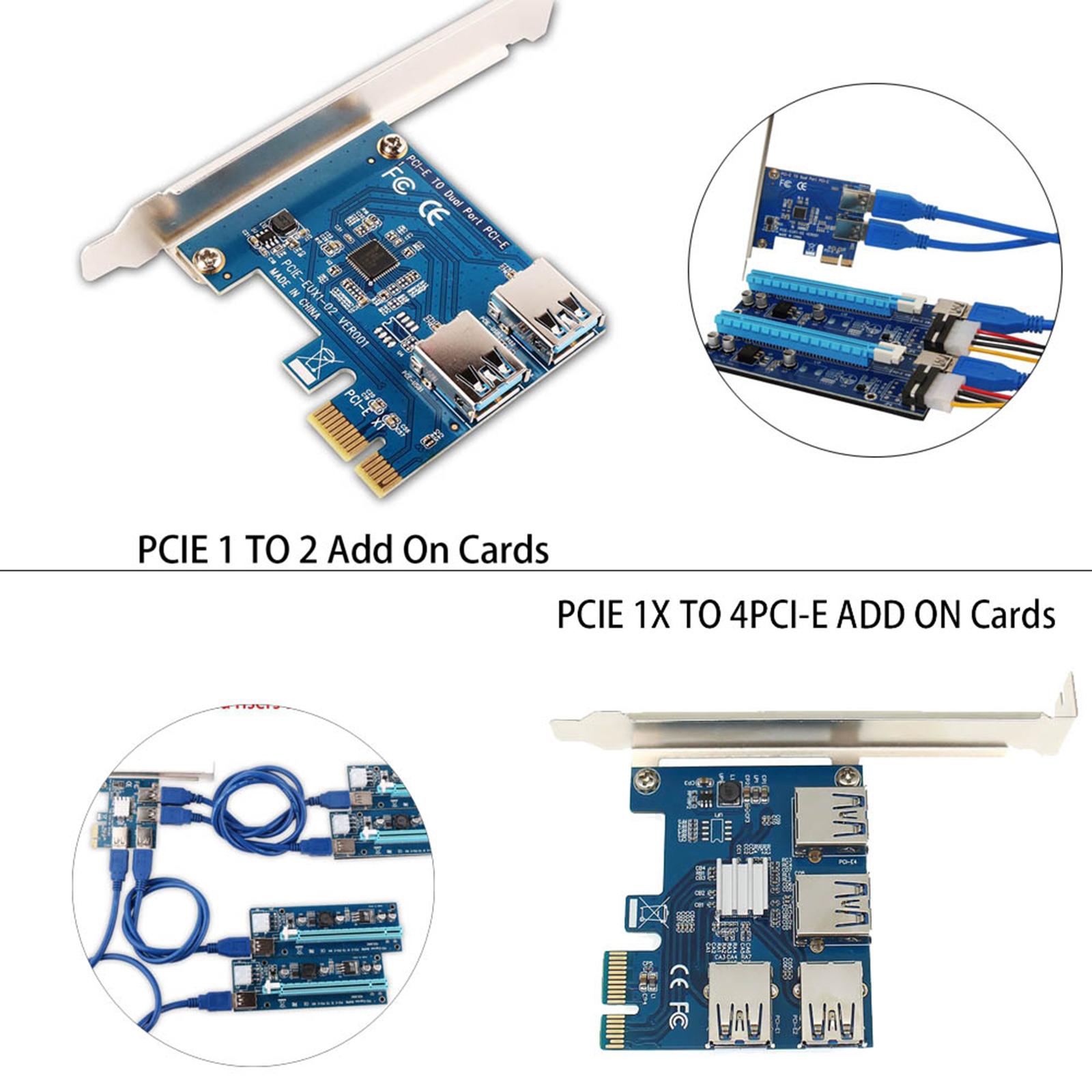 1 to 4 PCI-Express 16X Slots Riser Card PCI-E 1X to External 4 PCI-e USB 3.0 Adapter