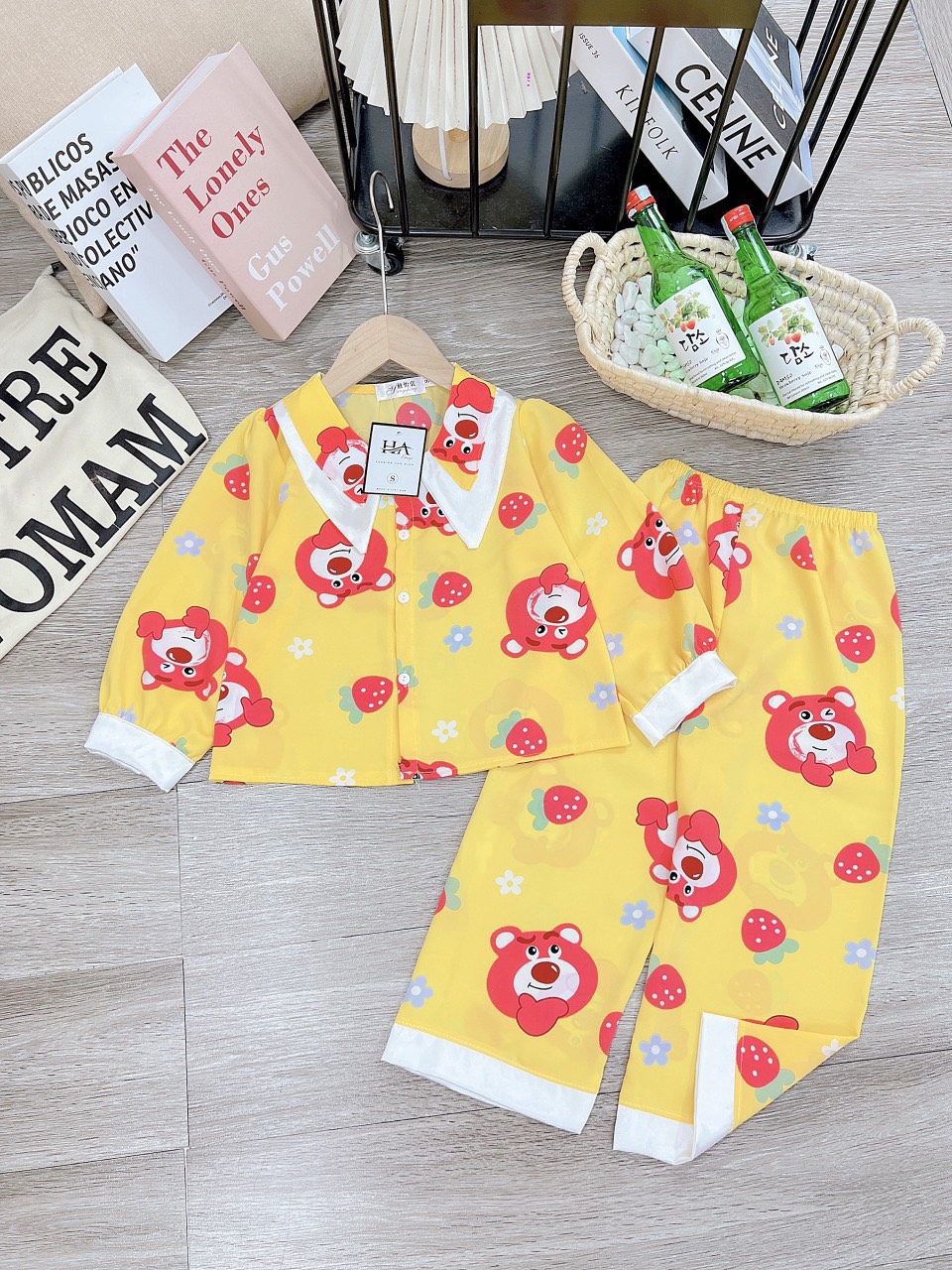 Đồ bộ ngủ pijama dài tay cho bé gái size 17-30kg chất lụa mango mềm mát