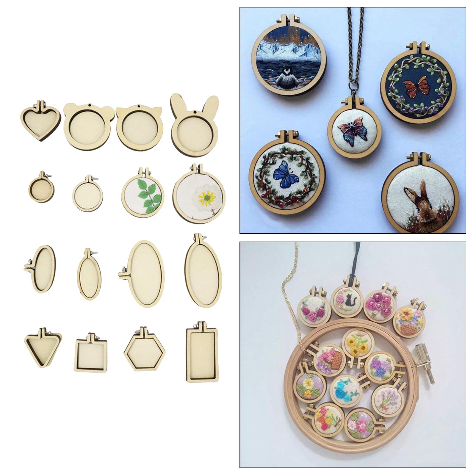 Exquisite Mini Embroidery Hoop Pendant Crossing Stitch Frame Necklace Favors