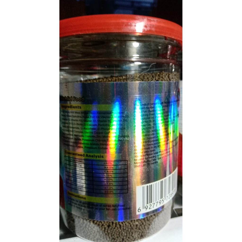 Hủ Thức ăn tăng màu cho các loại cá cichlid ali đầu bò 280gr