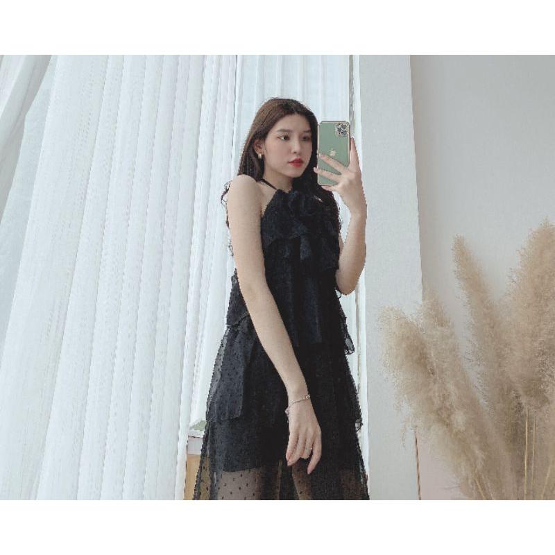 VÁY YẾM TẦNG THIẾT KẾ HOA CỔ LBT001