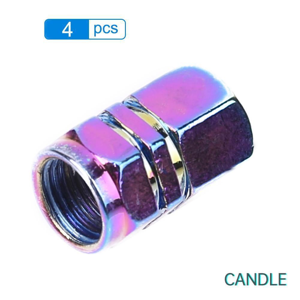 Bộ 4 Nắp Van Lốp Xe Hình Lục Giác Bằng Nhôm Nhiều Màu